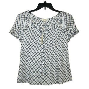 Max Studio white with blue print sz S